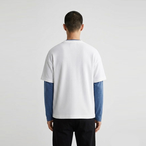 T-shirt Homme Double Couche Waffle Coupe Ample Coupe-Vent pour l'Été - Product Image 2
