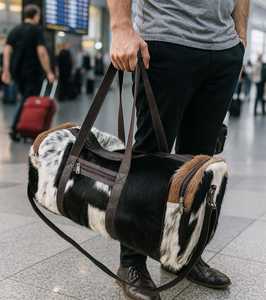 กระเป๋าเดินทางหนังแท้คุณภาพพรีเมียม หนังวัว  แบบถือหรือสะพาย  สำหรับเดินทางช่วงสุดสัปดาห์  รับผลิตตามแบบ (OEM) สำหรับส่งออกจำนวนมาก รุ่น LHTB-0105 - Product Image 3