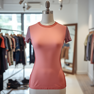 Camiseta de poliéster y elastano para mujer, suave, elástica, informal, de manga corta, cómoda para uso diario - Product Image 2