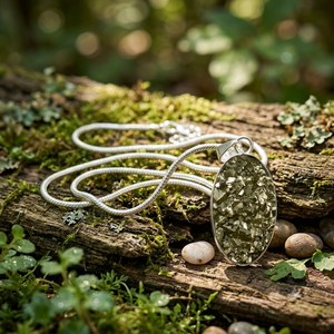 Colgante ovalado geométrico de pirita de cristal con engaste de bisel, dije de aleación, estilo clásico, collar de moda unisex - Product Image 6