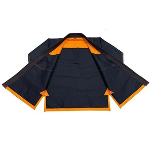 ชุดโชยอโรลแบบกำหนดเอง # ชุดยูโด/บราซิลเลี่ยนยิวยิตสู ยี่ห้อ Competitor Retro รุ่น Bjj Kimono สีน้ำเงินเข้มขอบสีส้ม สำหรับผู้ชาย ผลิตจากผ้าฝ้าย 100% ทนทาน เหมาะสำหรับการฝึกศิลปะการต่อสู้ - Product Image 4