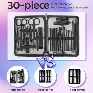 Luxurious Stainless <b>Manicure</b> and Pedicure <b>Kits</b> Professional Salon Beauty Care Instruments Box with Leather Bag - Product Image 4