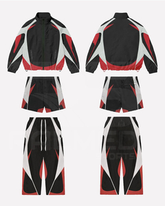 Men's Sporty Tracksuit <b>Set</b> 100% Nylon Quick Dry Summer Jacket Shorts Pants Regular Fit Adult Wear Sublimation Print Spring - Product Image 1