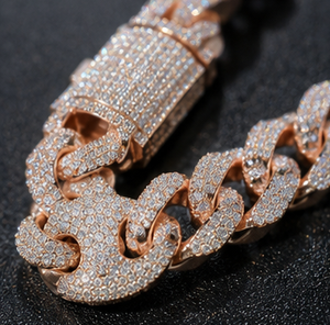 Chaîne cubaine en argent 925 pour homme avec moissanite, style glacé, collier statement, bijoux de luxe streetwear, design audacieux personnalisé - Product Image 6