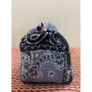 Floral Printed Cotton Quilted Pouch Set of <b>Three</b> Bohemian Style Makeup Bags with Zipper Closure for Daily Use - Product Image 3