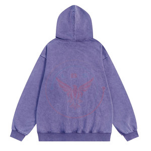 Service OEM Vente en gros Sweats à capuche d'hiver unis effet délavé 100% Coton Coupe ample Coupe-vent Écologique Fabriqué au Pakistan - Product Image 2