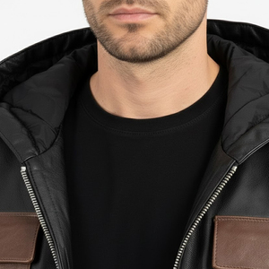 Chaqueta Bomber Vintage Marrón para Hombre, 100% Poliéster con Cuello Camisero, Chaqueta de Invierno de Cuero Suave Premium para Hombre - Product Image 4