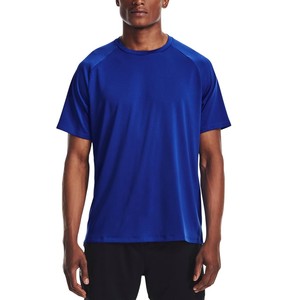 Nouveau T-shirt tricoté pour homme 2026, violet, à manches courtes, col rond, couleur unie, coupe classique, séchage rapide, style décontracté, ODM OEM - Product Image 2