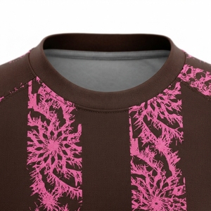 Camiseta de Fútbol Sublimada Personalizada, Rayas Rosa y Marrón, Unisex, Cuello Redondo, Manga Corta, Transpirable, Ropa Deportiva de Poliéster - Product Image 3