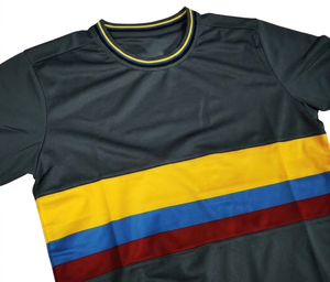 Camiseta de Fútbol para Hombre, Cuello Redondo, Manga Corta, 100% Poliéster, Absorbe la Humedad, Diseño a Rayas con Bloques de Color, Todas las Temporadas, Corte Regular - Product Image 2