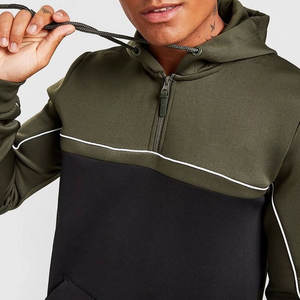 Survêtement à capuche premium pour homme |   Ensemble de jogging bicolore vert olive et noir obsidienne |   Ensemble de survêtement de sport urbain pour la salle de sport - Product Image 5