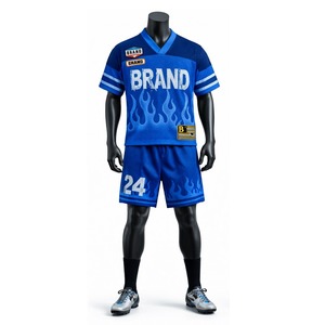 Ensemble de maillot et short de football américain personnalisé, uniforme sportif respirant, vêtements d'équipe personnalisés pour les entraînements et les matchs - Product Image 2