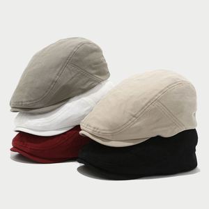 Boina Japonesa Artística de Ala Corta para Mujer, Sombrero Retro de Primavera/Verano, Gorra de Pintor Lisa para Hombre - Product Image 1