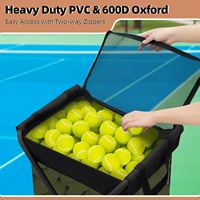 Sac pliable pour balles de tennis et de pickleball, capacité de 150 balles de pickleball ou 180 balles de tennis, chariot de transport portable avec roues