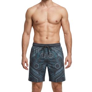 Shorts de sport pour hommes à motif géométrique, imprimés par sublimation, respirants, séchage rapide, pour l'entraînement athlétique - Product Image 1