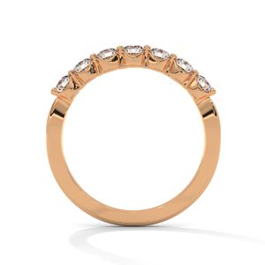 Anillo de boda de oro rosa con diamantes cultivados en laboratorio, joyería fina, anillo apilable de aniversario para mujer, elegante y minimalista para uso diario. - Product Image 3