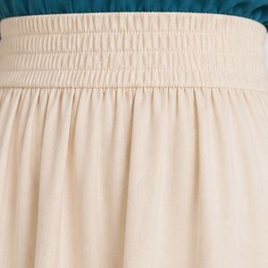 Ensemble Blouse et Jupe Longue Brodé Personnalisé pour Femme, Teal et Beige, Manches Longues, Boutonné, Taille Haute, Tenue Modeste Deux Pièces OEM - Product Image 4