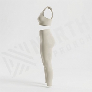 Conjunto de Yoga para Mujer de Alta Calidad y Comodidad, Color Sólido Personalizado, Transpirable, Logotipo Personalizado, Marca Privada, Ropa Deportiva para Gimnasio - Product Image 3