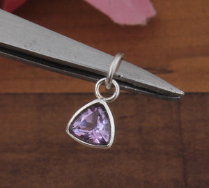 Collar con Colgante de Plata de Ley 925 Chapado en Platino Vintage con Amatista Natural, Joyería con Piedras Preciosas, Cadena, Piedra de Nacimiento de Noviembre, Unisex - Product Image 1