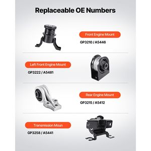 Kit di Montaggio Motore e Trasmissione per Ford Escape 2.5L L4 2009-2012, Set di 4 Pezzi Sostitutivi OE #   Supporti Motore Compatibili - Product Image 3