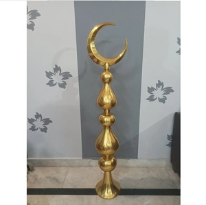 Minaret de mosquée en métal plaqué or, couleur laiton, pièce maîtresse d'architecture islamique, forme personnalisée pour l'exposition en mosquée - Product Image 5