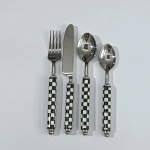 Ensemble de couverts modernes faits à la main en acier inoxydable avec manche en résine, ensemble de couverts en résine, ensemble de couverts en acier, ensemble de couverts en résine - Product Image 6