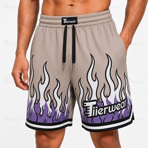Shorts en maille sublimée personnalisés pour hommes, vente en gros, basketball, gym, entraînement, athlétisme, course à pied, vêtements de sport, séchage rapide, respirant, polyester - Product Image 1