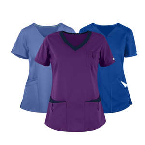 Meilleure qualité soins infirmiers gommages spandex PE rayonne conceptions dentaire élégant combinaison hôpital médical hommes/femmes-FMF uniforme d'usine - Product Image 1