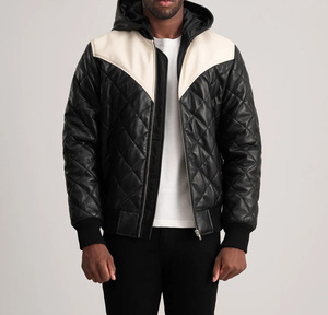 Nueva Chaqueta Deportiva Casual para Hombre, de Cuero PU Rojo Sólido, con Capucha, Cierre de Cremallera Metálica Plateada y Botones - Product Image 1