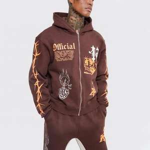 Chándal Deportivo Personalizado de Corte Holgado, 100% Algodón, con Capucha, Color Sólido, para Hombre, con Logotipo Personalizado - Product Image 3