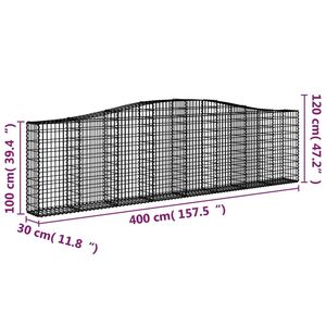 Juego de 4 Cestas de Gabión Grandes y Resistentes de Hierro Galvanizado Plateado para Decoración de Jardín - Product Image 6