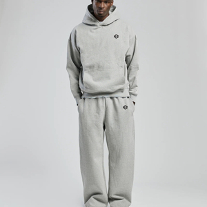 Conjunto de Sudadera con Capucha Oversize y Pantalones Anchos de Felpa para Hombre, Chándal de Forro Polar Pesado, Ropa Urbana, Venta al por Mayor OEM - Product Image 1