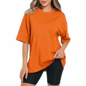 T-shirt pour femmes, coupe ample, en coton, extensible, doux, décontracté, manches courtes, vêtements d'été, style élégant pour femmes - Product Image 1