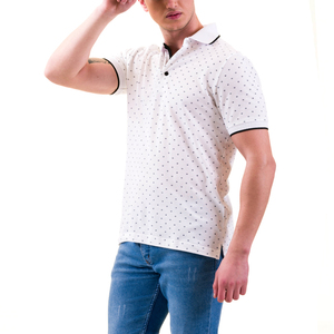 Chemise à manches courtes en tricot à pois blancs pour homme, polyester/coton, respirante, décontractée, sportswear, golf, coupe classique - Product Image 4
