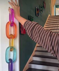 ห่วงโซ่เรซินใสขนาดใหญ่สีสันสดใสสำหรับตกแต่งแขวนผนังโครงการ DIY อุปกรณ์แบ่งห้องและม่าน - Product Image 2