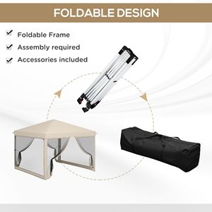 210D Oxford 10FT X 10FT Instant Pop up <b>Canopy</b> <b>Tent</b> Height Adjustable with Netting for Parties and Screen Room House - Product Image 4