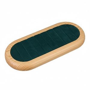 Premium <b>Pine</b> Wood Ring & Earrings Organizer Display Tray | Wood Velvet Jewelry Showcase Holder | Desktop Cabinets Rings - Product Image 1