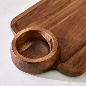 Bandeja de Servicio Rectangular de Madera de Acacia Pulida, Moderna, Ecológica, Sostenible, Duradera, Comercial, Personalizada para el Hogar - Product Image 5