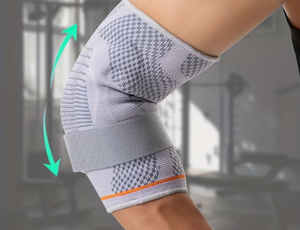 HAWK SPORTS INDUSTRIES Adjustable Breathable Elbow Support Sleeve for Football Basic Protection Unisex Hook Loop Closure Gray - Product Image 2