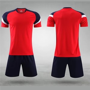 Ensemble de maillot de foot bleu pour homme, polyester respirant, tenue d'entraînement, taille adulte, manches courtes avec accents bleu marine et vert fluo - Product Image 6
