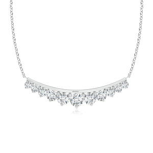 Colgante de barra con diamante cultivado en laboratorio de corte redondo graduado en oro de 10K, 14K, 18K y plata de ley 925, 935. Regalo para Ella. - Product Image 2