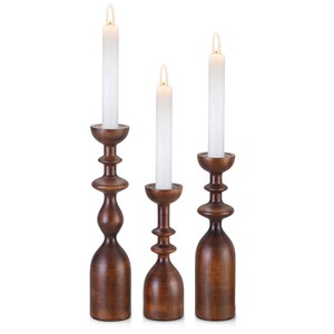 Mango Wood Hurricane Candle Holder <b>Set</b>-<b>Square</b> Handmade Modern Minimalist Design Wholesale - Product Image 2