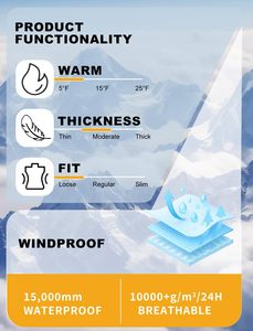 Combinaison de ski imperméable sur mesure pour hommes grandes tailles avec veste à capuche et pantalon, poches sécurisées pour le snowboard - Product Image 6