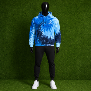 Sweat-shirt à capuche tie-dye bleu personnalisé de haute qualité avec logo, pour hommes et femmes, style streetwear, coupe oversize, en polaire, vente en gros - Product Image 3