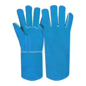 Gants de soudage robustes en cuir de vachette pleine fleur, paume de hockey, résistants à la chaleur et à l'abrasion, épais, pour usage industriel - Product Image 2