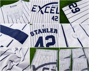 Uniforme de Béisbol Personalizado por Sublimación, con Botones y Rayas, Fabricante OEM ODM - Product Image 3