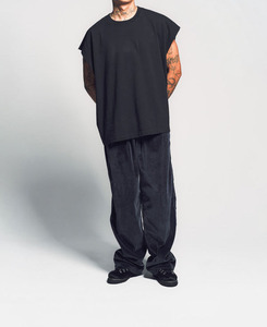 Wholesale price <b>Men</b> T Shirt Oversized Heavy Weight Cotton Relaxed Fit Sleeveless <b>Black</b> T Shirt Breathable T Shirts for <b>men</b> - Product Image 3