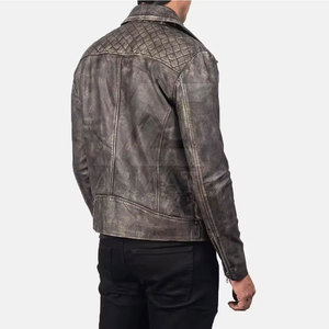 Custom Color Mens <b>Leather</b> <b>Jacket</b> Classic <b>Retro</b> Design With Front Zip Closure And Side Pockets - Product Image 6