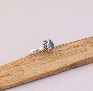 Natural London Blue Topaz <b>Ring</b> 925 Sterling Silver Vintage Style Deep Blue Gemstone <b>Ring</b> for Women Handcrafted Fine <b>Boho</b> Jewelry - Product Image 3