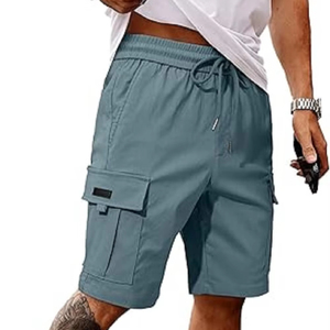Custom Breathable Waterproof 100% Cotton Canvas Formal Mid Waist Drawstring Closure Men's <b>Cargo</b> Jogger <b>Shorts</b> Multi-pocket - Product Image 1